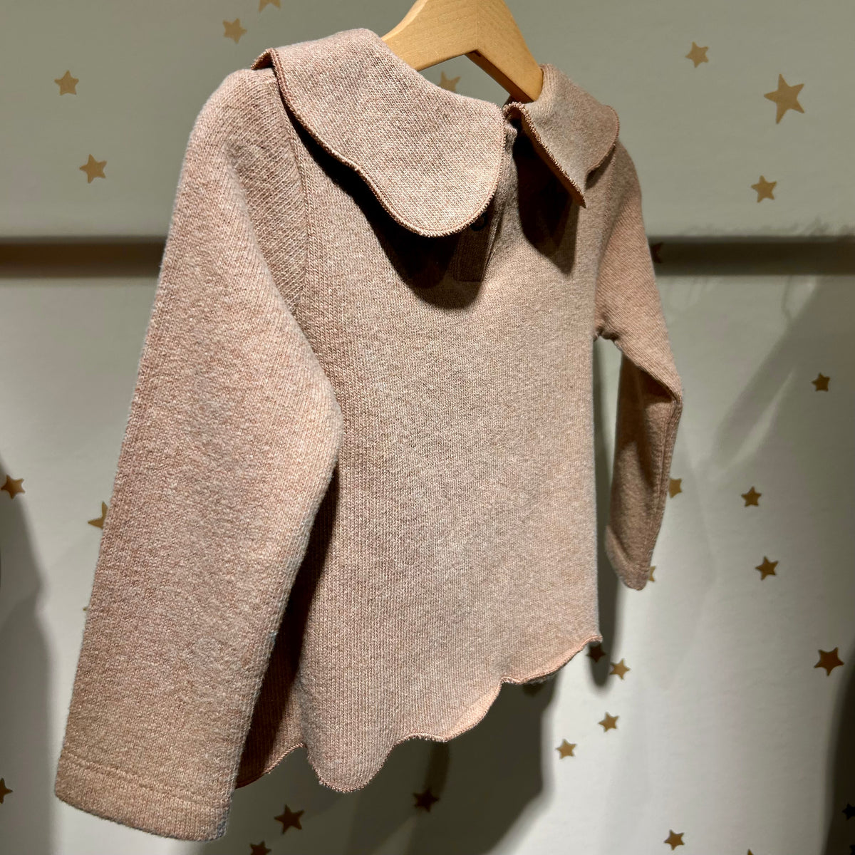 Blusa colletto baby rosa in caldo cotone