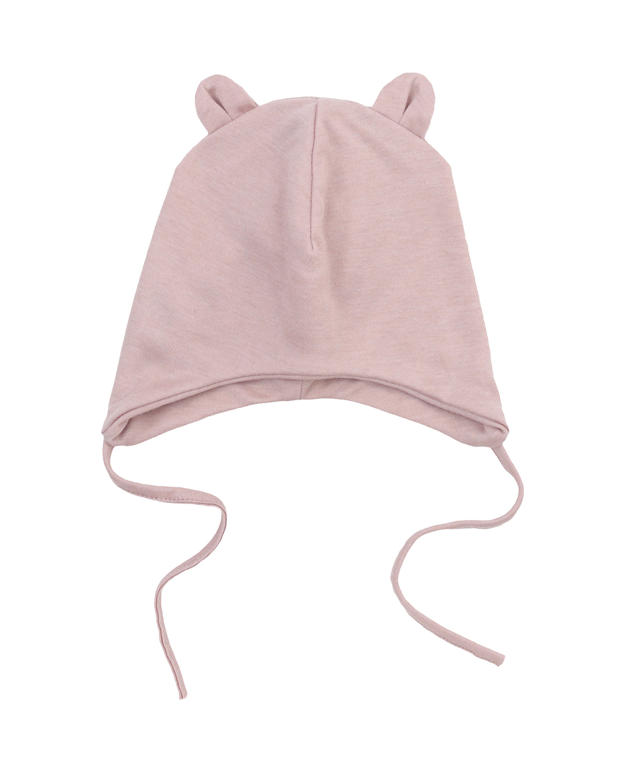 Cuffietta neonata lyocell/lana orecchie orso Pink Sand