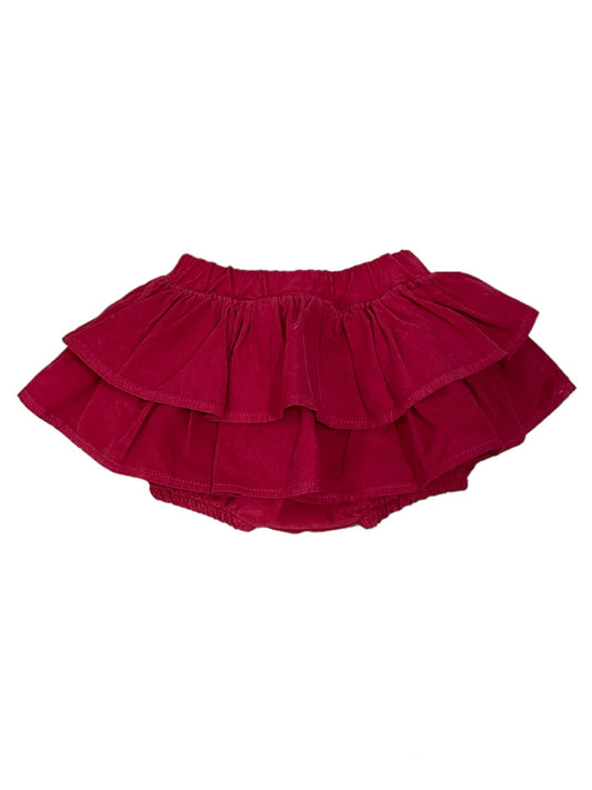 Jupe-culotte en velours rouge
