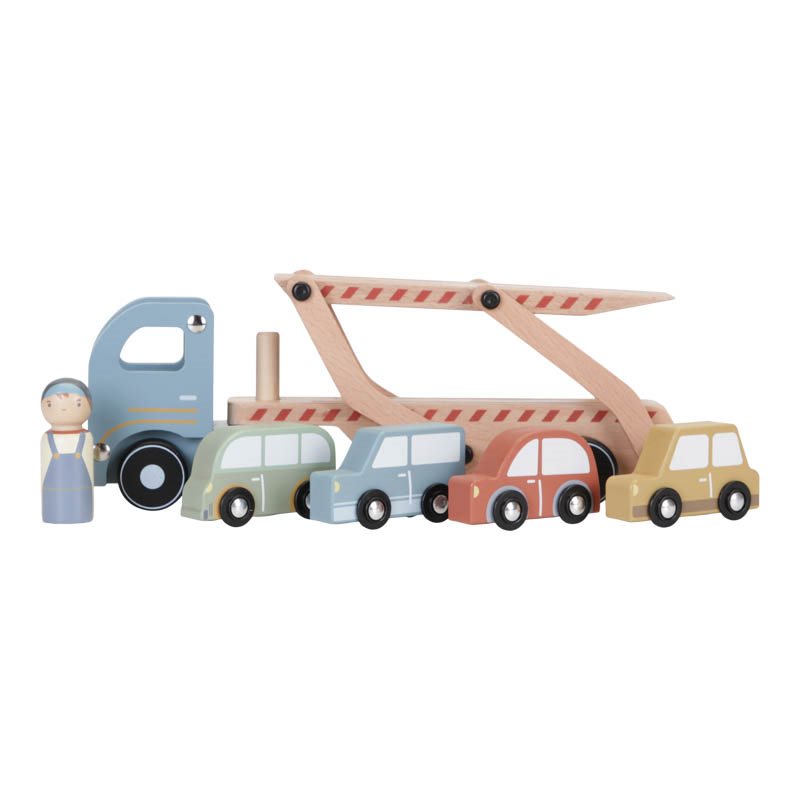Truck with wooden cars