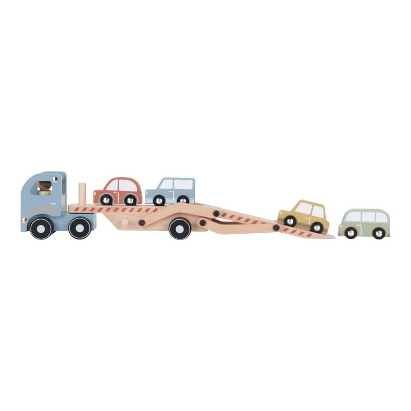 Truck with wooden cars