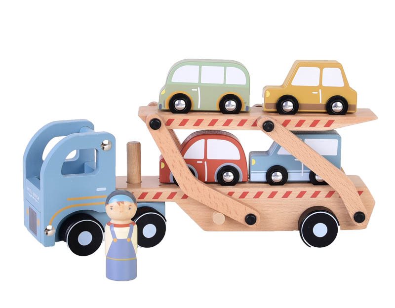 Truck with wooden cars