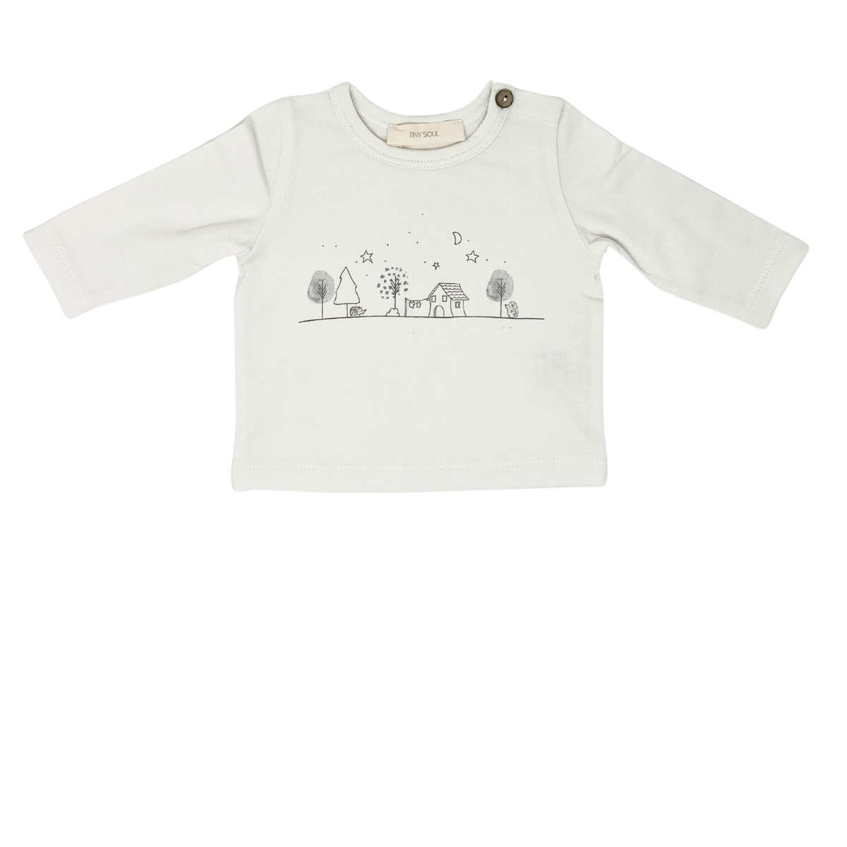 Maglietta panna con stampa, cotone bio